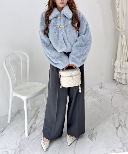 INGNI（イング）の「ビット付エコファージャケット（ブルゾン・レディース・ライトブルー/アイボリー/ライトベージュ・M）」の16枚目の写真