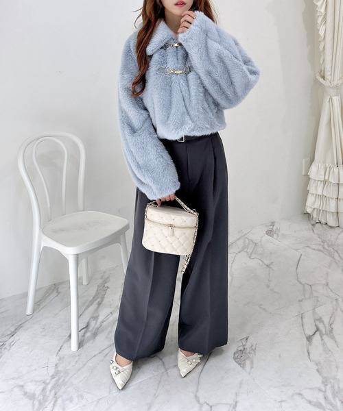 INGNI（イング）の「ビット付エコファージャケット（ブルゾン・レディース・ライトブルー/アイボリー/ライトベージュ・M）」の17枚目の写真