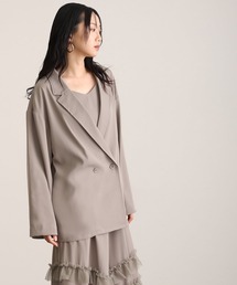 ミモレ丈&袖あり フォーマル チュール フリル ジャケット Aライン 2点セット セレモニー 結婚式 二次会 パーティー ドレス オケージョンドレス お呼ばれ 同窓会 成人式
