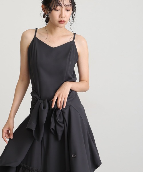 atlo(アトロ)の「ミモレ丈&袖あり フォーマル チュール フリル ジャケット Aライン 2点セット セレモニー 結婚式 二次会 パーティー ドレス オケージョンドレス お呼ばれ 同窓会 成人式 (ドレス・レディース・チャコール/グレイッシュベージュ/ブラック・M)」の20枚目の写真
