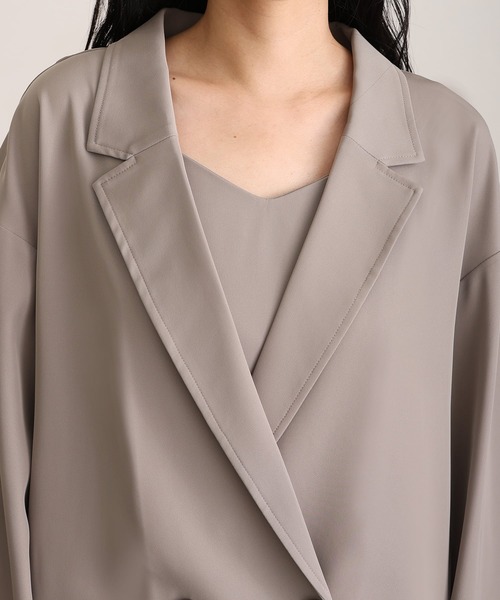 atlo(アトロ)の「ミモレ丈&袖あり フォーマル チュール フリル ジャケット Aライン 2点セット セレモニー 結婚式 二次会 パーティー ドレス オケージョンドレス お呼ばれ 同窓会 成人式 (ドレス・レディース・チャコール/グレイッシュベージュ/ブラック・M)」の15枚目の写真
