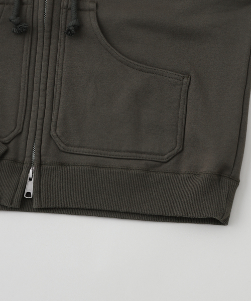 MATSUFUJI(マツフジ)の「MATSUFUJI / マツフジ ZIP UP SWEAT HOODIE(パーカー・メンズ・チャコールグレー/ブラック・2/3)」の6枚目の写真