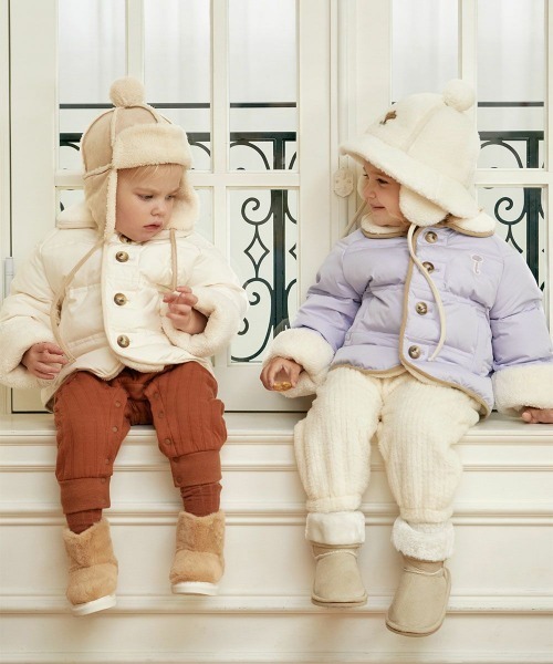 moimoln（モイモルン）の「刺繍ポイントボア帽子（ハット・キッズ・アイボリー・52cm/50cm/46cm/48cm）」の2枚目の写真