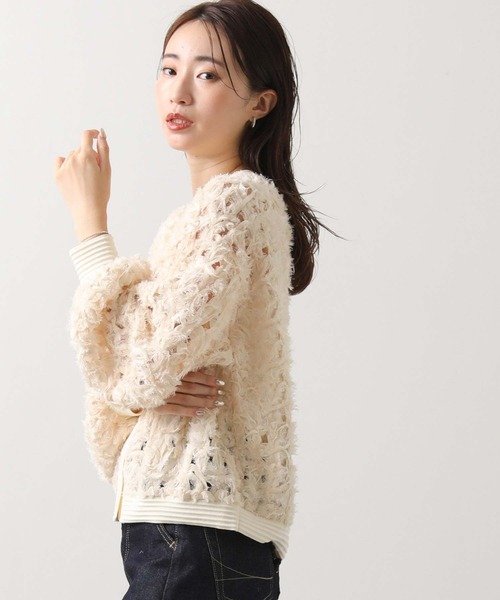 セール】フラワーレースVネックカーディガン（カーディガン/ボレロ