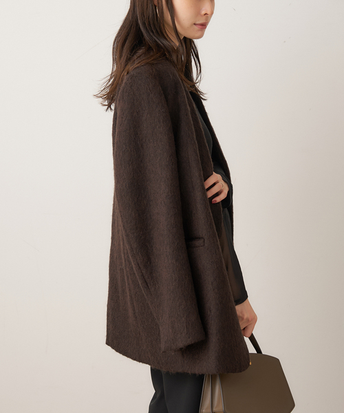 plage（プラージュ）の「Shaggy Big ジャケット（ノーカラージャケット・レディース・ベージュ/ブラウン・38/36）」の20枚目の写真