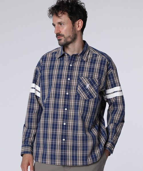 Psycho Bunny（サイコバニー）の「[WEB限定]ピーチ起毛 チェックシャツ（シャツ/ブラウス・メンズ・ネイビー/ブラック・X-LARGE/LARGE/MEDIUM）」の2枚目の写真