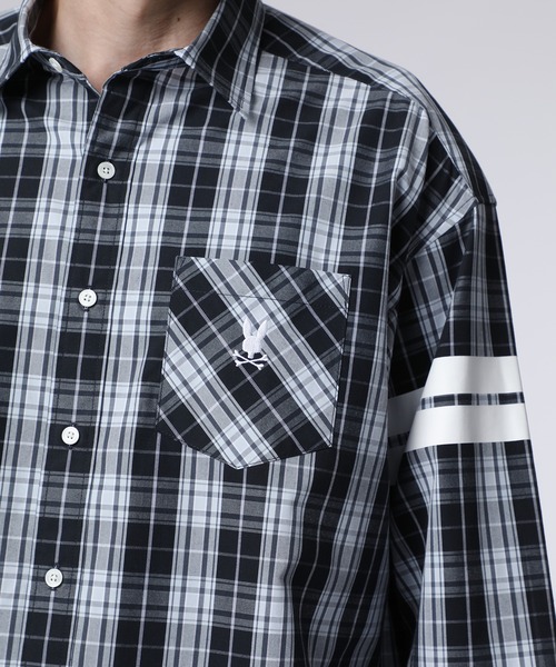 Psycho Bunny（サイコバニー）の「[WEB限定]ピーチ起毛 チェックシャツ（シャツ/ブラウス・メンズ・ネイビー/ブラック・X-LARGE/LARGE/MEDIUM）」の6枚目の写真