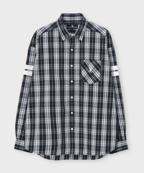 Psycho Bunny（サイコバニー）の「[WEB限定]ピーチ起毛 チェックシャツ（シャツ/ブラウス・メンズ・ネイビー/ブラック・X-LARGE/LARGE/MEDIUM）」の7枚目の写真