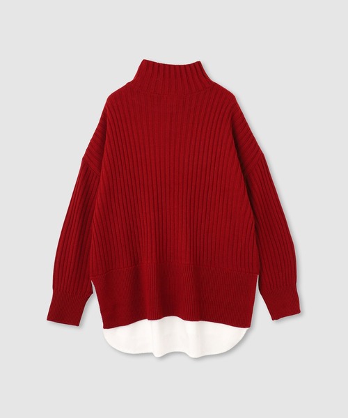 NAVY(ネイビー)の「nAvy 時短レイヤード風 ボタンハイネックニット(ニット/セーター・レディース・ブラック/グリーン/レッド/ブルー/ホワイト×ネイビー・FREE)」の20枚目の写真