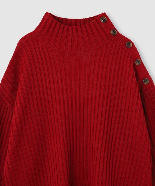 NAVY(ネイビー)の「nAvy 時短レイヤード風 ボタンハイネックニット(ニット/セーター・レディース・ブラック/グリーン/レッド/ブルー/ホワイト×ネイビー・FREE)」の21枚目の写真