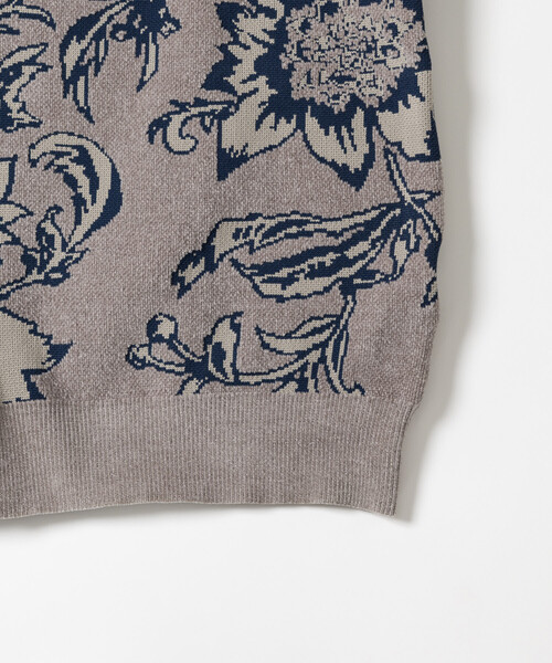 FREAK'S STORE(フリークスストア)の「フラワー総柄 モール糸 ニットカーディガン/リラックスフィット(カーディガン/ボレロ・メンズ・グレー/ブラック/ベージュ/ワインレッド・LARGE/MEDIUM)」の9枚目の写真