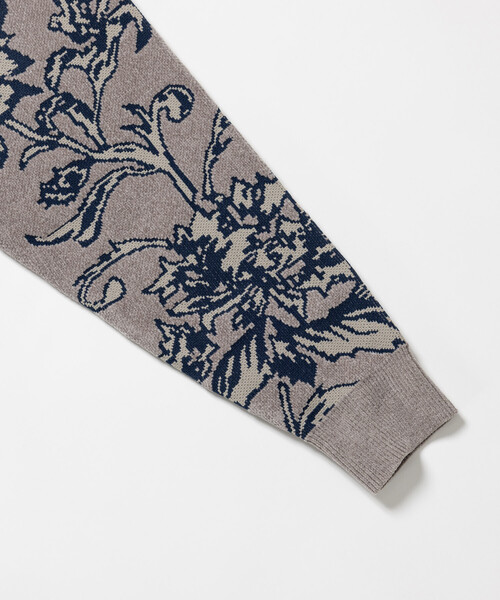 FREAK'S STORE(フリークスストア)の「フラワー総柄 モール糸 ニットカーディガン/リラックスフィット(カーディガン/ボレロ・メンズ・グレー/ブラック/ベージュ/ワインレッド・LARGE/MEDIUM)」の11枚目の写真