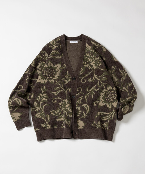FREAK'S STORE(フリークスストア)の「フラワー総柄 モール糸 ニットカーディガン/リラックスフィット(カーディガン/ボレロ・メンズ・グレー/ブラック/ベージュ/ワインレッド・LARGE/MEDIUM)」の14枚目の写真