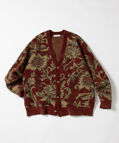 FREAK'S STORE(フリークスストア)の「フラワー総柄 モール糸 ニットカーディガン/リラックスフィット(カーディガン/ボレロ・メンズ・グレー/ブラック/ベージュ/ワインレッド・LARGE/MEDIUM)」の16枚目の写真