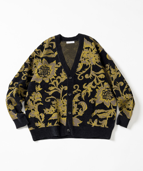 FREAK'S STORE(フリークスストア)の「フラワー総柄 モール糸 ニットカーディガン/リラックスフィット(カーディガン/ボレロ・メンズ・グレー/ブラック/ベージュ/ワインレッド・LARGE/MEDIUM)」の18枚目の写真