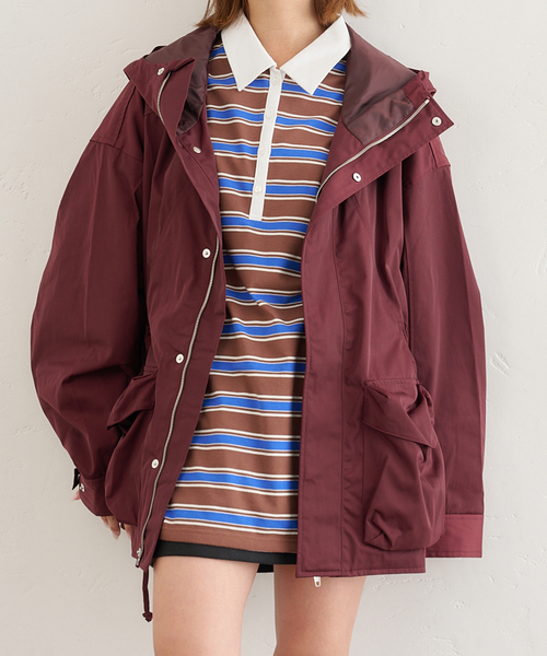 U by SPICK&SPAN（ユーバイスピックアンドスパン）の「KIJUN/キジュン Arcade Pocket Parka（その他アウター・レディース・ブラック/ボルドー・FREE）」の2枚目の写真