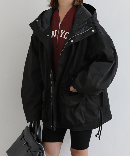 U by SPICK&SPAN（ユーバイスピックアンドスパン）の「KIJUN/キジュン Arcade Pocket Parka（その他アウター・レディース・ブラック/ボルドー・FREE）」の3枚目の写真