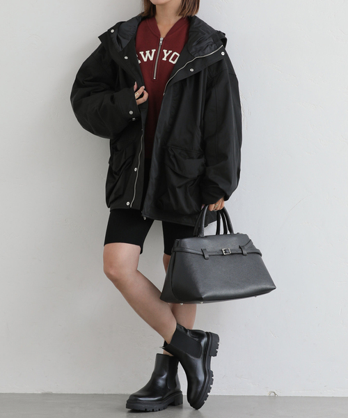 U by SPICK&SPAN（ユーバイスピックアンドスパン）の「KIJUN/キジュン Arcade Pocket Parka（その他アウター・レディース・ブラック/ボルドー・FREE）」の8枚目の写真