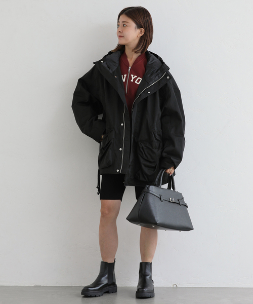 U by SPICK&SPAN（ユーバイスピックアンドスパン）の「KIJUN/キジュン Arcade Pocket Parka（その他アウター・レディース・ブラック/ボルドー・FREE）」の9枚目の写真