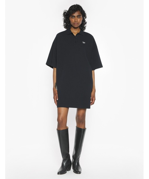 Maison Kitsune（メゾンキツネ）の「BABY FOX OVERSIZE POLO DRESS（ワンピース・レディース・ブラック・S/M/L）」の3枚目の写真