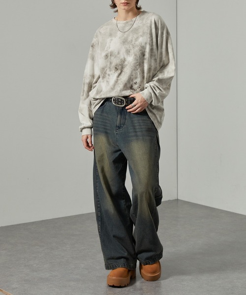 Alfred Alex（アルフレッドアレックス）の「【Alfred Alex】アブストラクトブリーチオーバーサイズロンＴ（Tシャツ/カットソー・メンズ・ブラック/アイボリー/ワイン・M/L）」の17枚目の写真