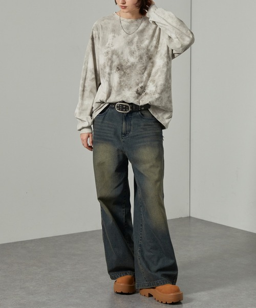 Alfred Alex（アルフレッドアレックス）の「【Alfred Alex】アブストラクトブリーチオーバーサイズロンＴ（Tシャツ/カットソー・メンズ・ブラック/アイボリー/ワイン・M/L）」の18枚目の写真