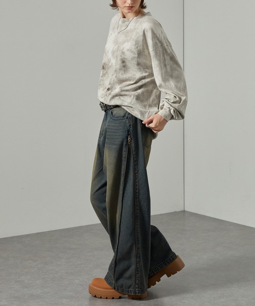 Alfred Alex（アルフレッドアレックス）の「【Alfred Alex】アブストラクトブリーチオーバーサイズロンＴ（Tシャツ/カットソー・メンズ・ブラック/アイボリー/ワイン・M/L）」の20枚目の写真