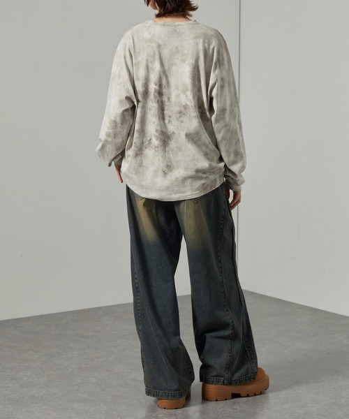 Alfred Alex（アルフレッドアレックス）の「【Alfred Alex】アブストラクトブリーチオーバーサイズロンＴ（Tシャツ/カットソー・メンズ・ブラック/アイボリー/ワイン・M/L）」の21枚目の写真
