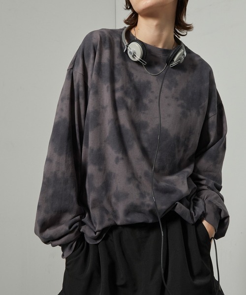 Alfred Alex（アルフレッドアレックス）の「【Alfred Alex】アブストラクトブリーチオーバーサイズロンＴ（Tシャツ/カットソー・メンズ・ブラック/アイボリー/ワイン・M/L）」の4枚目の写真