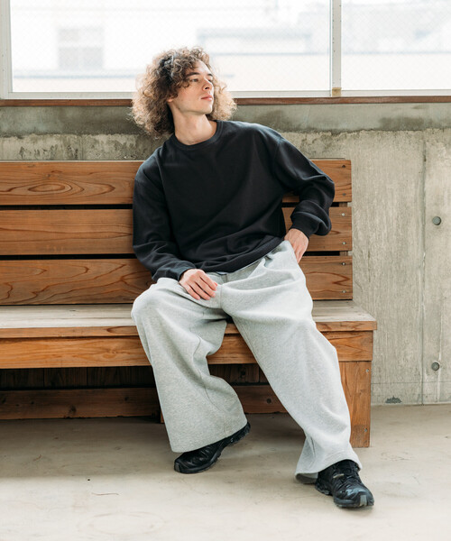 FREAK'S STORE（フリークスストア）の「限定展開 ワイドシルエット ボンディング スウェットパンツ（スウェットパンツ・メンズ・ブラック/チャコールグレー/グレー・SMALL/MEDIUM/LARGE）」の9枚目の写真