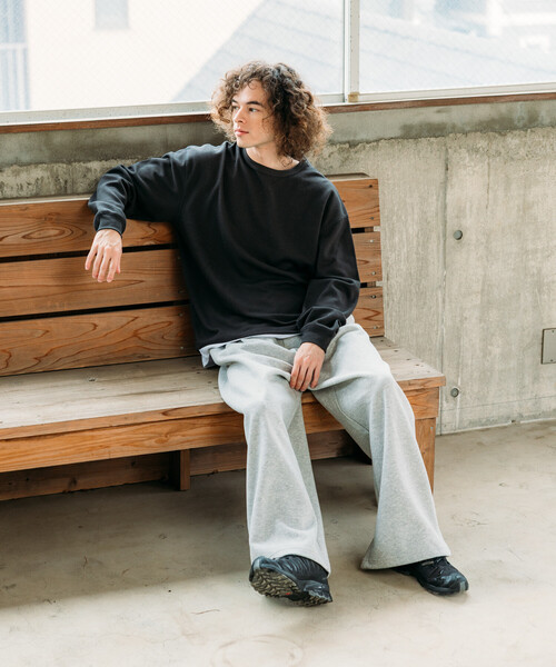 FREAK'S STORE（フリークスストア）の「限定展開 ワイドシルエット ボンディング スウェットパンツ（スウェットパンツ・メンズ・ブラック/チャコールグレー/グレー・SMALL/MEDIUM/LARGE）」の10枚目の写真