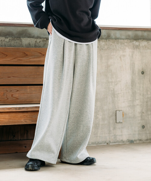 FREAK'S STORE（フリークスストア）の「限定展開 ワイドシルエット ボンディング スウェットパンツ（スウェットパンツ・メンズ・ブラック/チャコールグレー/グレー・SMALL/MEDIUM/LARGE）」の16枚目の写真