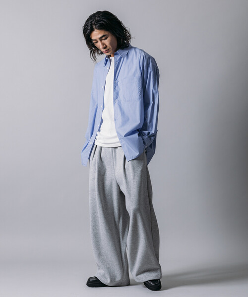 限定展開 ワイドシルエット ボンディング スウェットパンツ