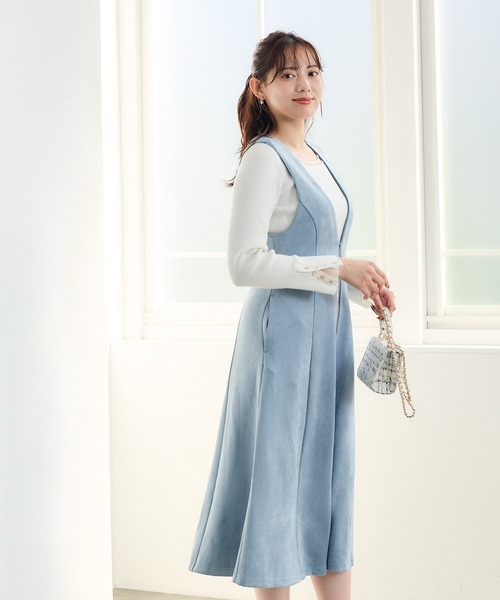 セール】前後2wayフェイクスエードZIPフレアジャンスカ（ジャンパー