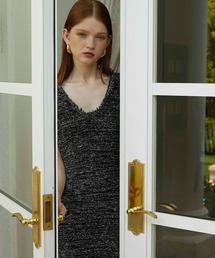 Luan（ルアン）の「【Luan】MARBLE KNIT TWEED OP/マーブルニットツイードワンピース（ワンピース）」