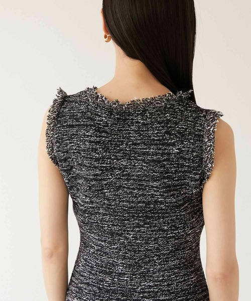 Luan(ルアン)の「【Luan】MARBLE KNIT TWEED OP/マーブルニットツイードワンピース(ワンピース・レディース・ブラック/ベージュ・0/1)」の12枚目の写真