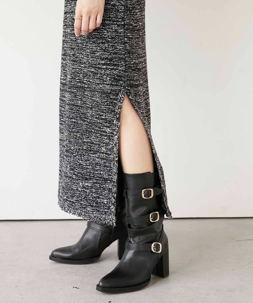 Luan(ルアン)の「【Luan】MARBLE KNIT TWEED OP/マーブルニットツイードワンピース(ワンピース・レディース・ブラック/ベージュ・0/1)」の13枚目の写真