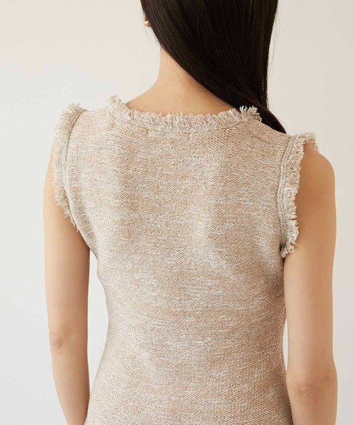 Luan(ルアン)の「【Luan】MARBLE KNIT TWEED OP/マーブルニットツイードワンピース(ワンピース・レディース・ブラック/ベージュ・0/1)」の21枚目の写真
