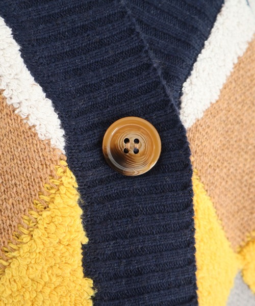 CECIL McBEE(セシルマクビー)の「アーガイル柄ニットカーディガン(カーディガン/ボレロ・レディース・ネイビー/ベージュ/ブラウン/ブラック・MEDIUM)」の15枚目の写真