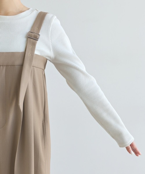 andme(アンドミー)の「ツイルベアワイドサロペット(サロペット/オーバーオール・レディース・ブラック/チャコールグレー/ベージュ系その他・M/L)」の21枚目の写真