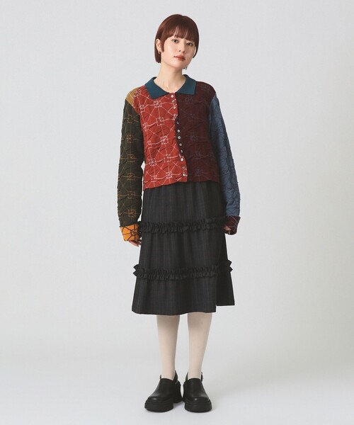 Ray BEAMS（レイビームス）の「【別注】MARMARI / フリル スカート（スカート・レディース・グレー/ブラック・ONE SIZE）」の12枚目の写真