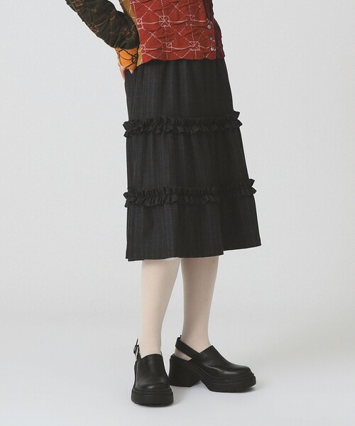 Ray BEAMS（レイビームス）の「【別注】MARMARI / フリル スカート（スカート・レディース・グレー/ブラック・ONE SIZE）」の15枚目の写真
