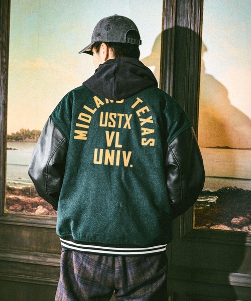 niko and...（ニコアンド）の「メルトンスタジアムブルゾン（ブルゾン・メンズ・ネイビー/グリーン・MEDIUM/LARGE）」の5枚目の写真