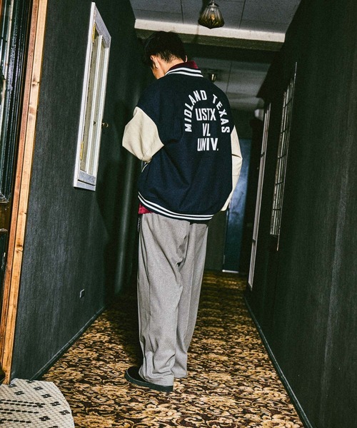 niko and...（ニコアンド）の「メルトンスタジアムブルゾン（ブルゾン・メンズ・ネイビー/グリーン・MEDIUM/LARGE）」の8枚目の写真