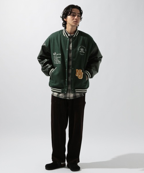 niko and...（ニコアンド）の「メルトンスタジアムブルゾン（ブルゾン・メンズ・ネイビー/グリーン・MEDIUM/LARGE）」の11枚目の写真