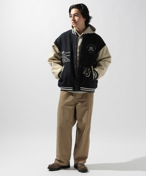 niko and...（ニコアンド）の「メルトンスタジアムブルゾン（ブルゾン・メンズ・ネイビー/グリーン・MEDIUM/LARGE）」の15枚目の写真