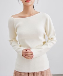 オフショルニット リブニット オフショルダーニット」に該当する