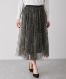 柄シアー重ねスカート
