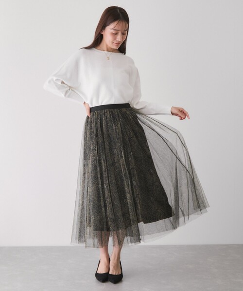 Jayro（ジャイロ）の「柄シアー重ねスカート（スカート・レディース・ブラック系その他・M）」の5枚目の写真