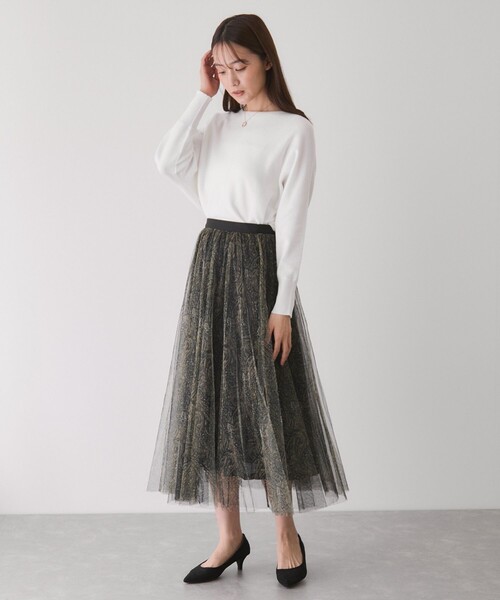 Jayro（ジャイロ）の「柄シアー重ねスカート（スカート・レディース・ブラック系その他・M）」の6枚目の写真